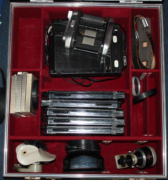 A Linhof 220 range finder camera,